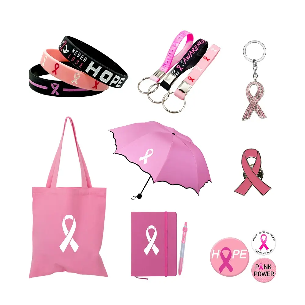 Cheap Promotional Items Pink Ribbon Giveaway Mini Gift For Charitable Organization