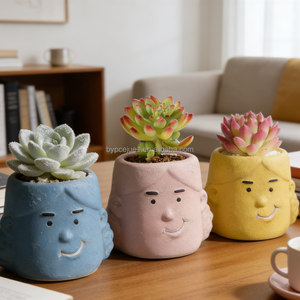 <span class=keywords><strong>Pot</strong></span> <span class=keywords><strong>de</strong></span> fleurs en béton écologique pour enfants, couleur personnalisée, vente en gros, best-seller, jardinière pour chambre d'enfant, <span class=keywords><strong>maternelle</strong></span> - Product Image 1