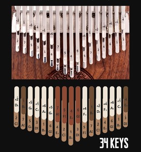 <span class=keywords><strong>JELO</strong></span> - Paquete de 20 Kalimbas de Nogal Americano A-34, Instrumento Musical de Percusión, 0.75 kg, 18x14x2 cm - Product Image 2