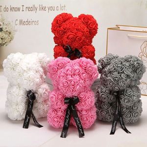 Wholesale Christmas Valentines Day Gift 25cm Rose Teddy <b>Bear</b> Pe Artificial Teddy Rose <b>Bear</b> Gift for Girlfriend - Product Image 4
