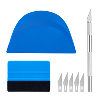 Kit d'outils professionnels YLWRAP pour le teintage de vitres, ensemble d'outils pour le covering automobile, raclette à bord en feutre, kit de couteaux utilitaires pour film de véhicule