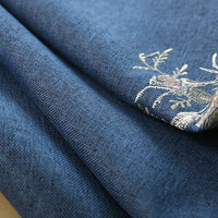 Tissu de rideau occultant 100% polyester brodé, haute occultation 70%-90%, tissé en rouleau pour salon et chambre à coucher