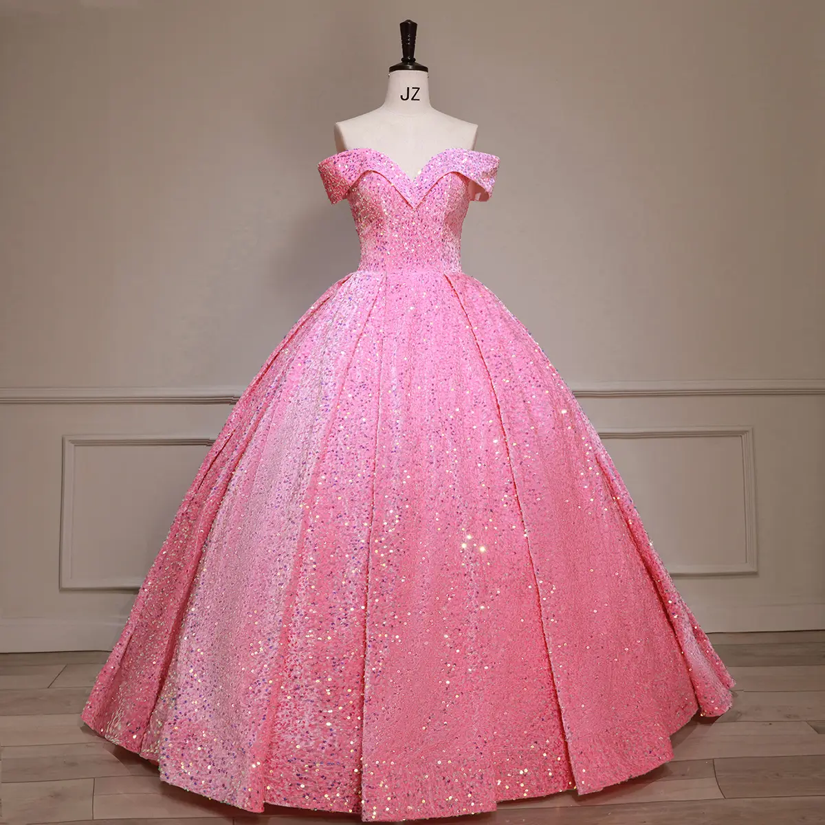 2023 17 couleurs Bling Bling brillant paillettes perlées robes de princesse robe de bal hors épaule robe de mariée fête soirée robe de mariée