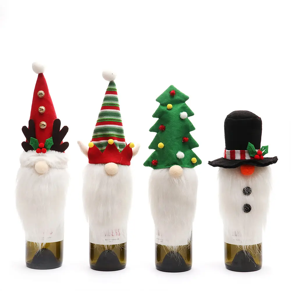 クリスマスワインボトルカバーGnomeElkツリーバッグクリスマスデコレーションホリデーホームテーブルデコレーションクリスマスデコレーションギフトパーティー用品
