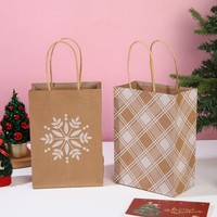 Sacs cadeaux en carton recyclable pour Noël avec poignées torsadées, sacs en papier kraft brun pour les fêtes, les mariages et les occasions spéciales