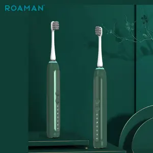 Escova de dentes elétrica recarregável, à prova d' água ipx7, ultrassônica, personalizada, alta tecnologia, china