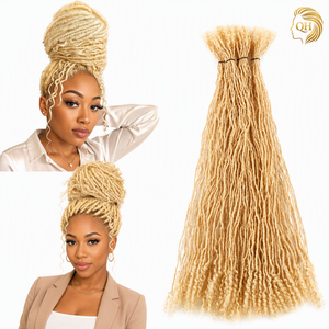 Rastas Intercurly al por Mayor 613 #   <span class=keywords><strong>Extensiones</strong></span> de Cabello Humano Brasileño Remy, Hechas a Mano, de 6 a 30 Pulgadas, Color Rubio, para Crochet y Dreads, de Fábrica - Product Image 1