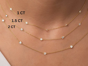 <span class=keywords><strong>14K</strong></span> oro 0,35-2 CT Diamante por la yarda collar Regalo de Cumpleaños collar de estación de diamantes - Product Image 3