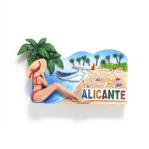 Imán de recuerdo de resina 3D personalizado para chica de la playa, diseño Sexy, pegatina para nevera de España, imán para recuerdo de las islas españolas, regalo de viaje - Product Image 1