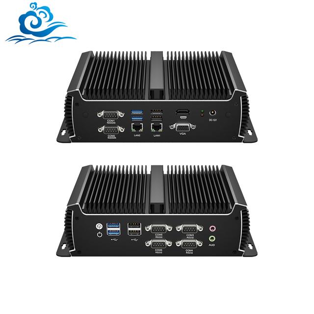 Intel Core I5 I7 Mini PC 2 Ethernet LAN 6 RS232 RS485 COM Linux Win11 GPIO Fanless Minipc Computadoras Industrial Computer