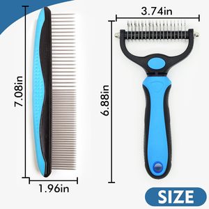 Peine Profesional de Acero Inoxidable para Desenredar Nudos de Mascotas, Cepillo de Aseo para Perros y Gatos de Pelo Largo, Venta al por Mayor de Fábrica - Product Image 2