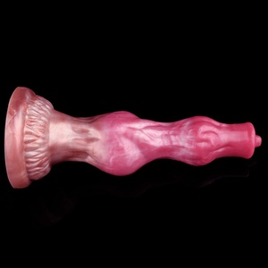 Newest Hot Sale Fantasy Gold&Pink Color Soft Liquid Silicone <b>Dildo</b> Female Big Penis Adult Sex Toy for Women - Product Image 5