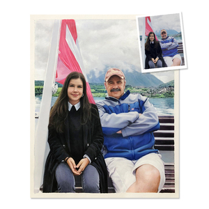 Obra de arte realista hecha a mano mujer y hombre retrato pareja pintura de foto - Product Image 3