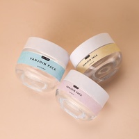 Pot en verre à large ouverture de 30 ml, 50 ml, 100 ml avec fond arrondi, design unique pour crème pour le visage, gommage corporel