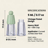 Tubes et couvercles de gloss vert foncé, conteneur de gloss vert menthe, tube de gloss vide pour enfant en forme d'ombrelle irrégulière unique