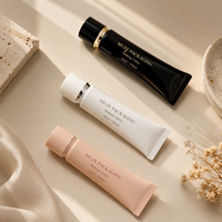 Tube Kosmetik Oval Grosir MUZE 30ml 50ml, Logo & Warna Custom, PCR-PE, untuk Foundation Cair, BB Cream, Tabir Surya