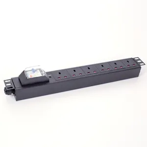 OEM Service European British Style Cabinet Rack PDU Socket with 6 Ports