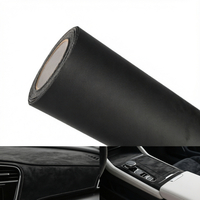 Autocollants en tissu suédé imperméable pour l'intérieur de la voiture, faciles à nettoyer, autocollants en vinyle suédé noir pour la décoration automobile