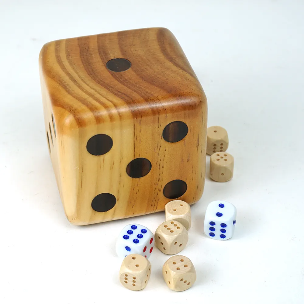 Wooden 6 Sides Dice 3.5 inch Game outside Rounded Corner Dice Kids Board Game Toys