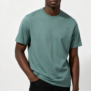 Camiseta de Algodón 100% con Logotipo OEM, 250 g/m², Cuello Redondo, Manga Corta Informal, Hombros Caídos, Impresión de Logotipo Personalizada, Diseño Sólido - Product Image 2