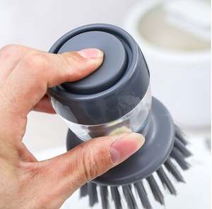 Wholesale Long Handle Hydraulic <b>Kitchen</b> Pot Cleaning Brush with Foldable Hanging Garbage Can Eco-Friendly <b>Plastic</b> Sponge for - Product Image 4