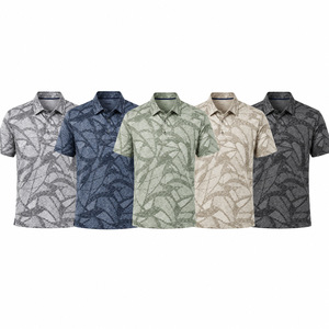 เสื้อโปโลกอล์ฟลายพรางสีเทาแบบกำหนดเองสำหรับผู้ชาย พิมพ์ลายดิจิทัล ซับเหงื่อ แห้งเร็ว ยืดได้ 4 ทิศทาง ระบายอากาศได้ดี รับผลิตแบบ OEM ODM แบรนด์ส่วนตัว - Product Image 2