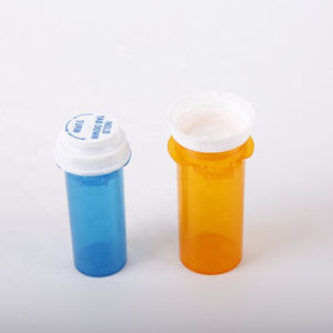 Push Tab Flesjes Oranje Fles Injectie Flacon Kindveilige Containers Custom Pillen Duim Klik Flessen - Product Image 2