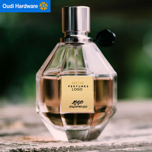 S007 OEM y ODM marca logotipo personalizado etiqueta de metal de <span class=keywords><strong>vidrio</strong></span> para botella de perfume <span class=keywords><strong>Mam</strong></span> - Product Image 3
