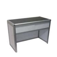 Comptoir d'exposition LINGTONG, table de réception pliable et portable avec cadre en aluminium pour salon professionnel et bureau