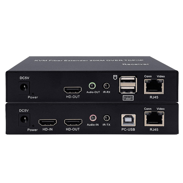 4K60 HDMI KVM Fiber Extender Long-distance Fiber Video Transmission USB Device One Pair