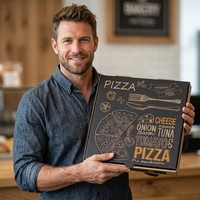 Boîte d'emballage alimentaire pour pizza à emporter, vente en gros d'usine, 12 pouces, boîte à pizza en carton ondulé personnalisée