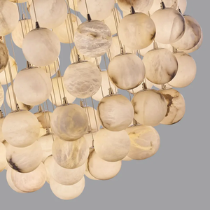 Lustre globe en marbre albâtre <span class=keywords><strong>boule</strong></span> <span class=keywords><strong>blanche</strong></span> italienne contemporaine Art décoration plafonnier <span class=keywords><strong>suspension</strong></span> aphérique - Product Image 3