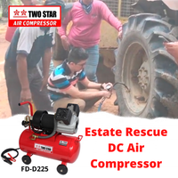 Compresseur d'air professionnel à double Piston, Machine robuste et puissante sans huile, avec réservoir de 25 litres, 36 V 48V DC, résiste aux intempéries