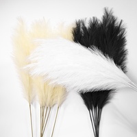 Plumes séchées artificielles de mariage fleurs décoratives duveteux fausse herbe de pampa artificielle