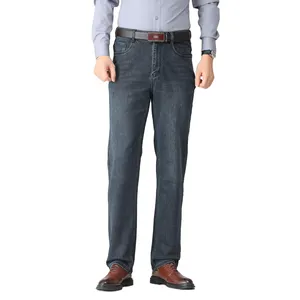 Stile personalizzato di alta qualità pantaloni larghi lavati larghi Jeans pantaloni dritti in Denim larghi per gli uomini