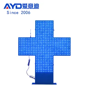 90*90CM Blue LED Cross Pharmacy Display with Outdoor Water IP65 Led Cross Signs for Drug Store