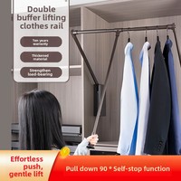 Rail de penderie escamotable pour dressing, tringle à vêtements réglable et extensible