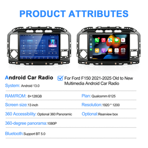 Système audio autoradio Android 13 avec écran tactile de 3 pouces, navigation GPS, lecteur DVD pour Ford F150 2021-2025 - Product Image 2