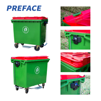 Poubelle en plastique HDPE anti-corrosion robuste de 360 L pour usage industriel