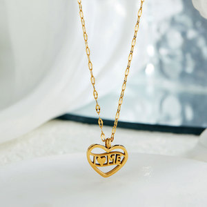 Kalung Trendy 2026 Minimalis Hipoalergenik Perhiasan Baja Anti Karat 316l Lapis Emas 18k PVD Kalung Hati untuk Wanita - Product Image 1