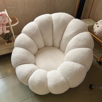 Sillón Lounge Pumpkin, Sofá Perezoso de Felpa de Cordero Blanco, Tatami de Lujo Ligero para Dormitorio, Sofá Pequeño