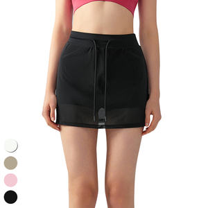 Moda sottile maglia traspirante gonna da Golf vita bassa con coulisse abito sportivo ad asciugatura rapida <span class=keywords><strong>2</strong></span> in 1 minigonna da Tennis Yoga gonne da donna - Product Image 4