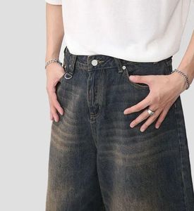 Retro Casual Baggy Distressed Y2K Washed Cotton Denim <strong>Shorts</strong> Custom Embroidered Wide <strong>Leg</strong> Vintage Streetwear <strong>Men's</strong> Denim Jorts - Product Image 5