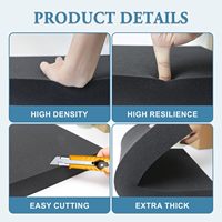 Rembourrage en mousse PU noire légère, anti-collision, pour emballage de marchandises, coussin intérieur en mousse PU