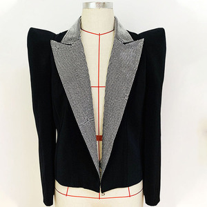 2023 nouveau <span class=keywords><strong>Blazer</strong></span> femmes mode strass col noir costume femme à manches longues décontracté strass revers <span class=keywords><strong>Blazer</strong></span> veste - Product Image 3
