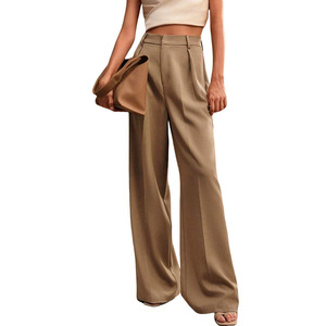 <span class=keywords><strong>Pantalon</strong></span> de costume vintage taille haute en polyester pour <span class=keywords><strong>femme</strong></span>, style européen et américain, décontracté, coupe droite, idéal pour le travail et les trajets quotidiens - Collection été Tks2 - Product Image 2