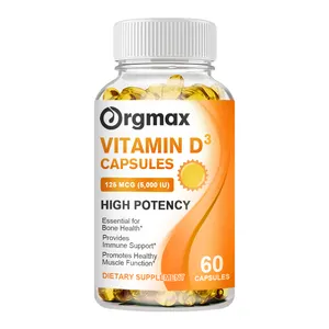 OEM 60pcs of Vitamin D3 High Potency Organic for Immune Support, Healthy Muscle Function & Bone Health Care Product