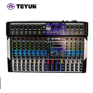 TEYUN Mixer Amplifier Digital 12 saluran, daya profesional seri mikrofon peralatan Audio kartu suara antarmuka audio APP