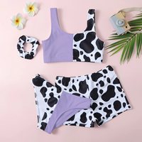Nuevo en Stock 2026: Bikini de 3 Piezas con Estampado de Leopardo para Niñas, Traje de Baño con Top Bandeau, Pantalones Cortos Tipo Boxer, Traje de Baño para Niñas Pequeñas