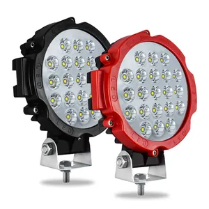 AR accessories-Luz LED de trabajo para camión, luz de trabajo de 7 pulgadas y 63W de aluminio rojo y negro de 12V y 24V